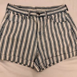 American Eagle Striped Jean Shorts
